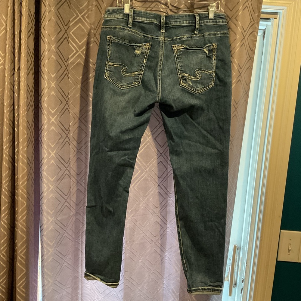 Silver Jeans Women's Straight Leg Jeans - Blue - Picture 3 of 4